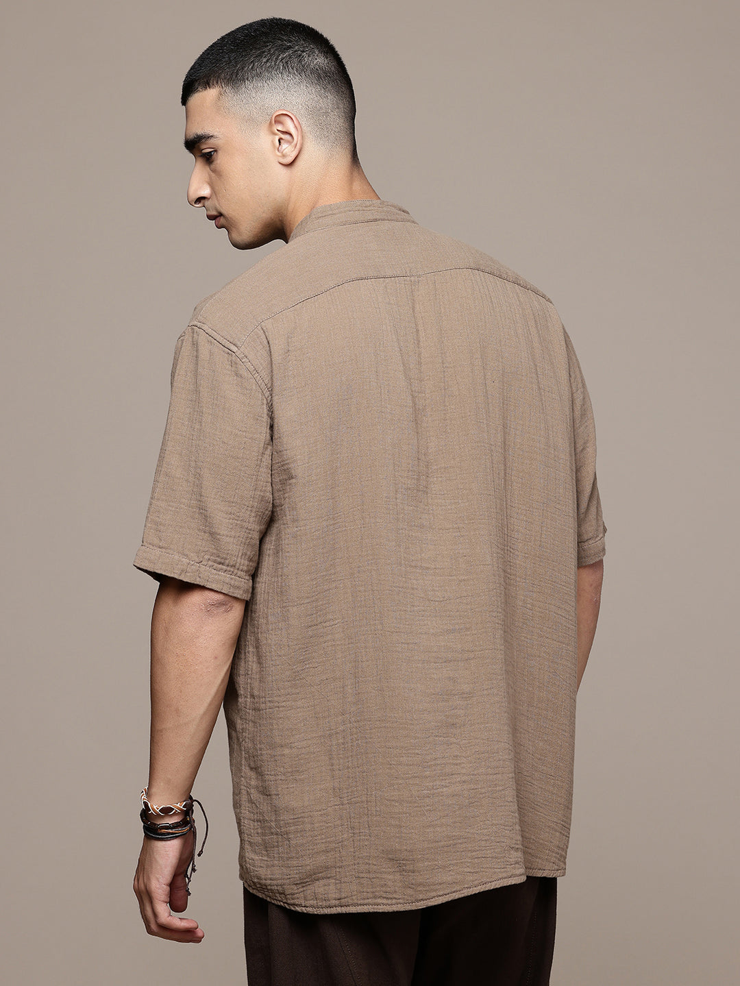 Rooted Split Neck Cotton Kurta