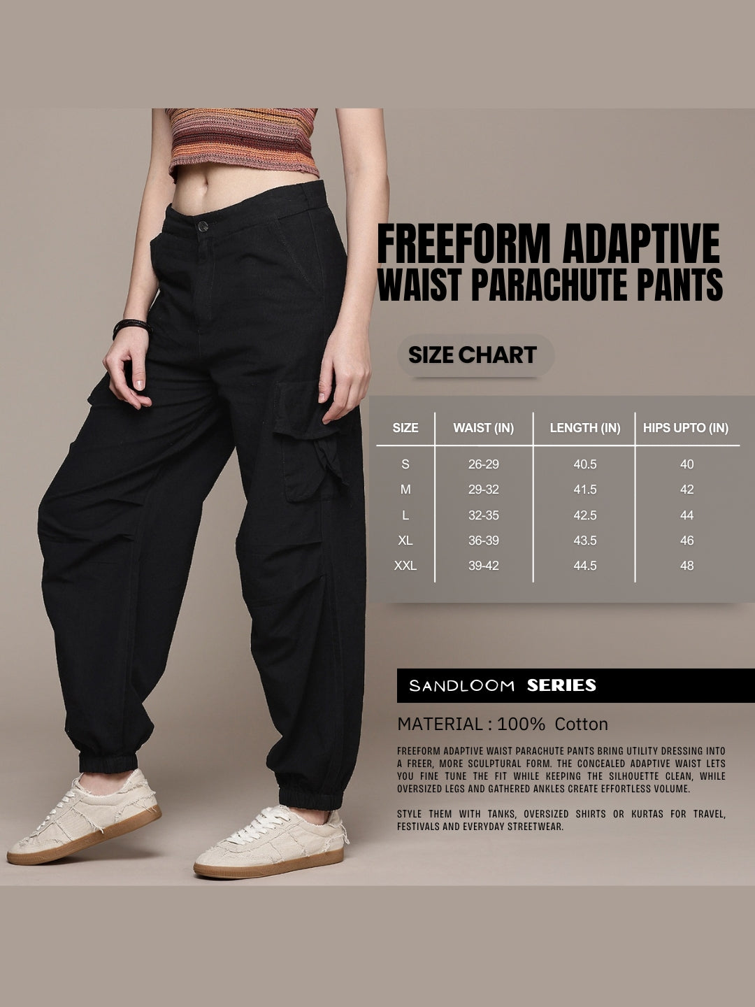 Freeform Adaptive Waist Parachute Pants