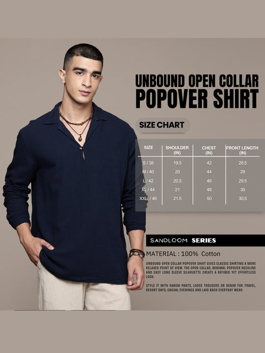 Unbound Open Collar Popover Shirt