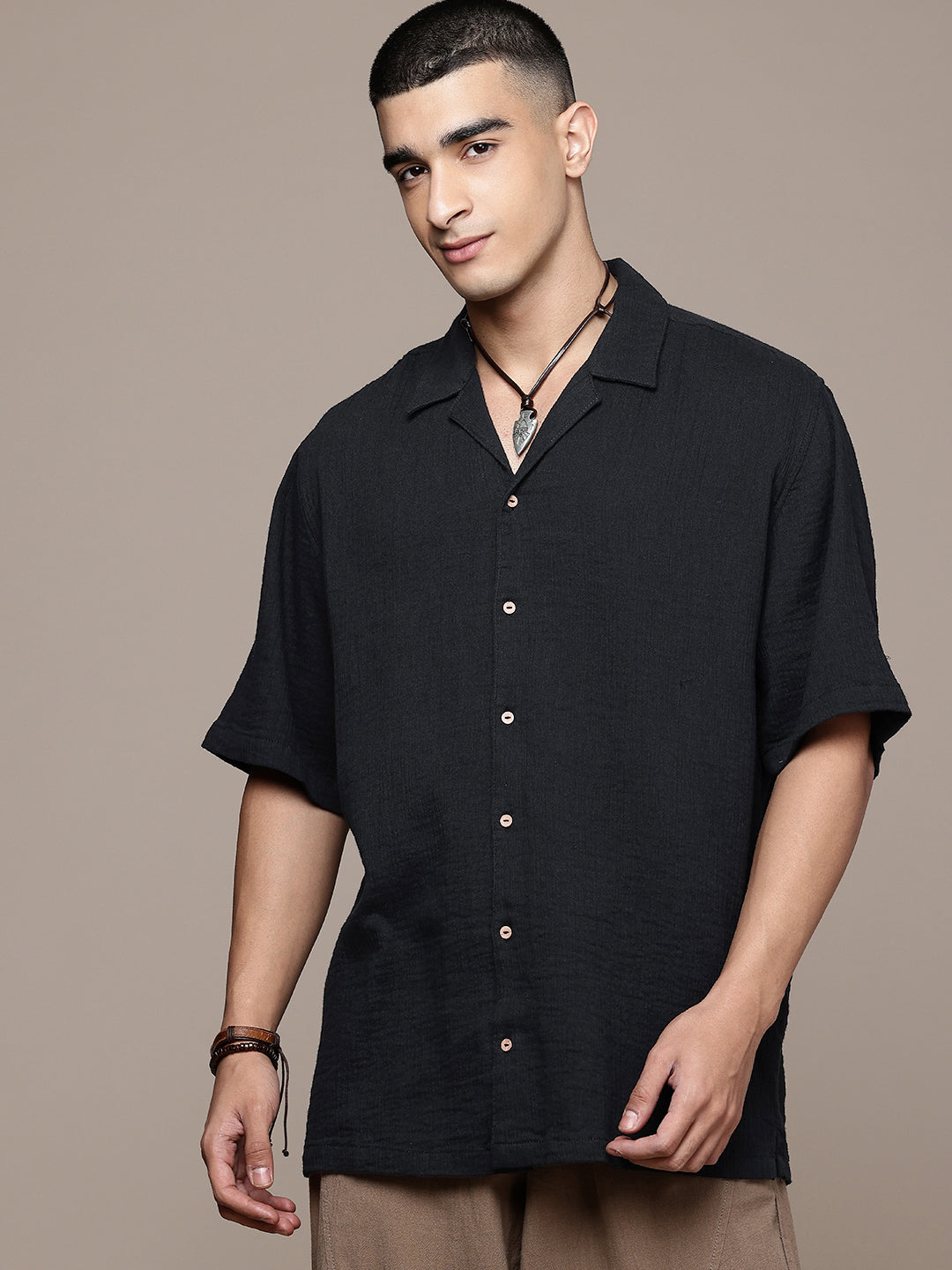 Cuban Crinkle Cotton Shirt
