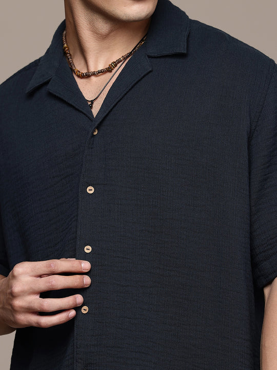 Cuban Crinkle Cotton Shirt