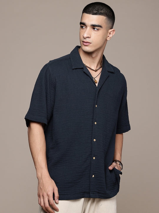 Cuban Crinkle Cotton Shirt