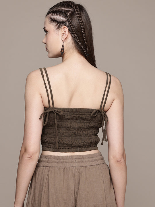 Smocked Spaghetti Cotton Cami Top