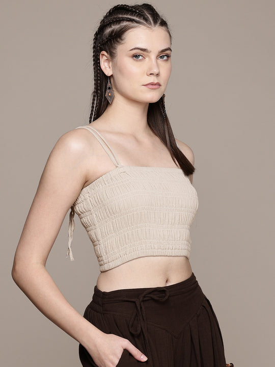 Smocked Spaghetti Cotton Cami Top