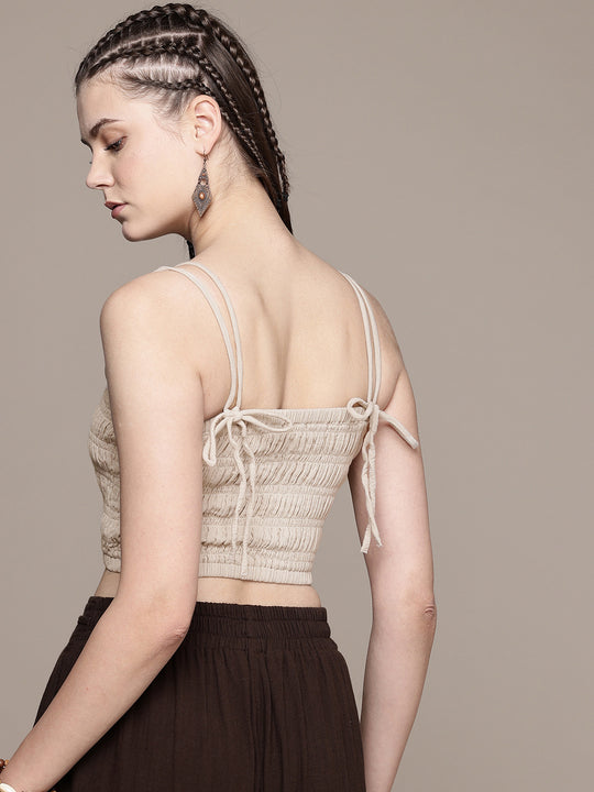 Smocked Spaghetti Cotton Cami Top