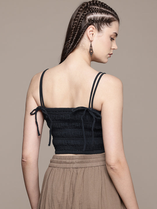Smocked Spaghetti Cotton Cami Top