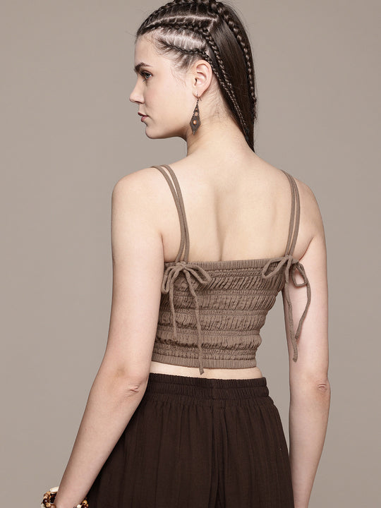 Smocked Spaghetti Cotton Cami Top