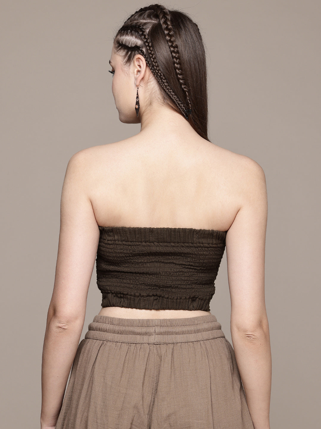 Ruched Bandeau Cotton Tube Top