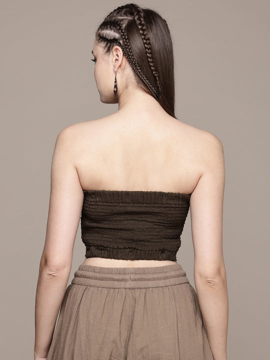 Ruched Bandeau Cotton Tube Top