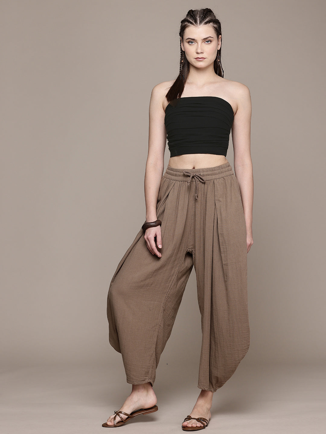 Ruched Bandeau Cotton Tube Top