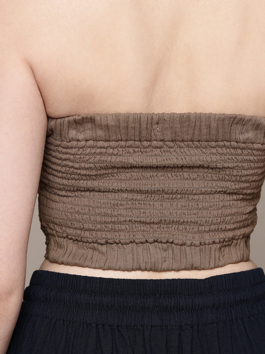 Ruched Bandeau Cotton Tube Top